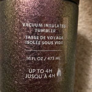 Purple hot insulated tumbler. Starbucks grande size.